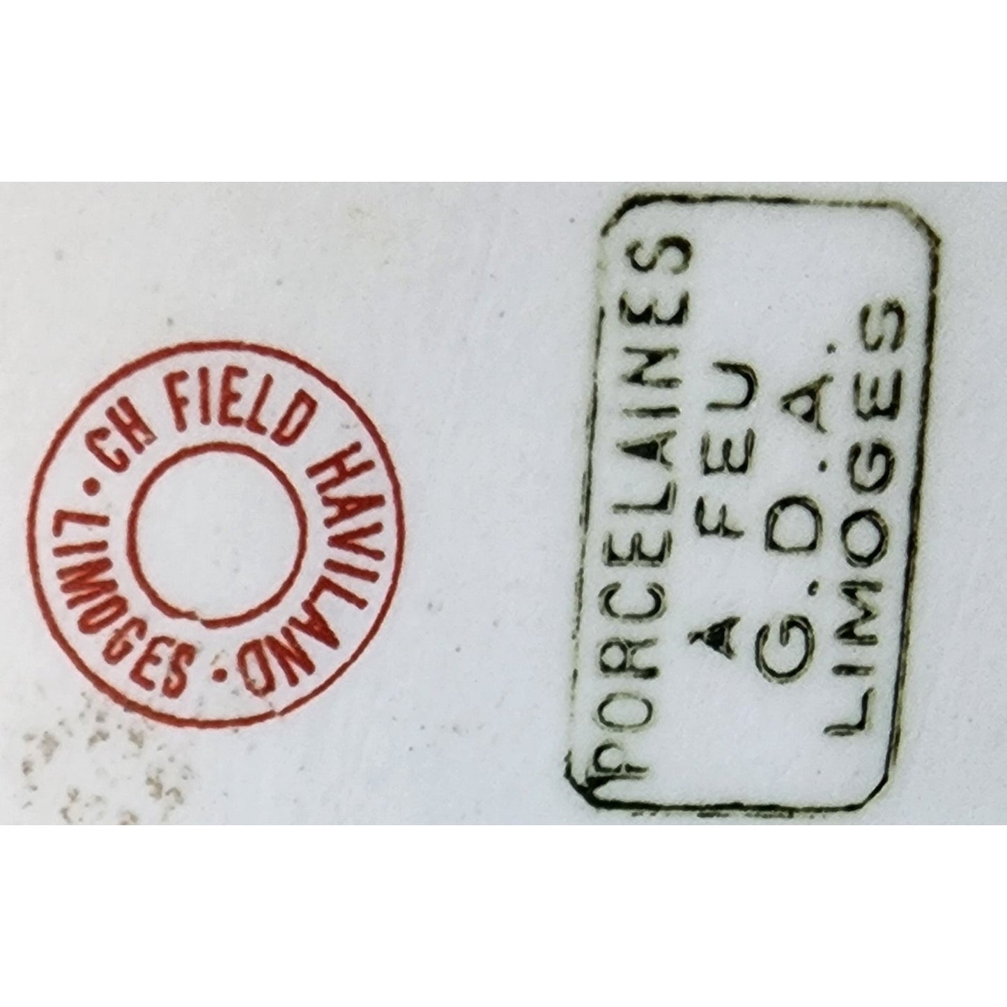 CH Field Haviland Limoges Porcelain Bowl Tray Gold Handles Hand Painted Floral