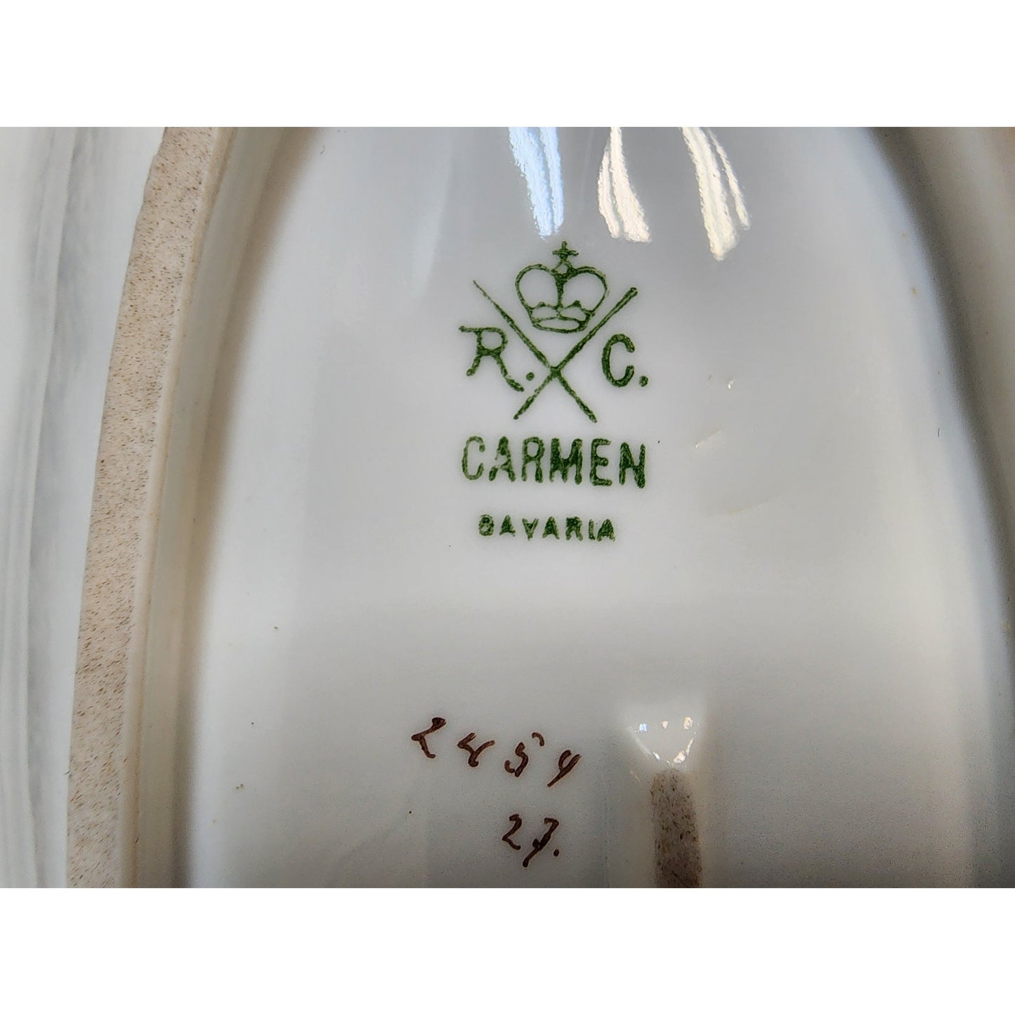 VTG R.C. Carmen Bavaria Oval Nut Tray Lady Scene Gold Rim Scalloped 9"