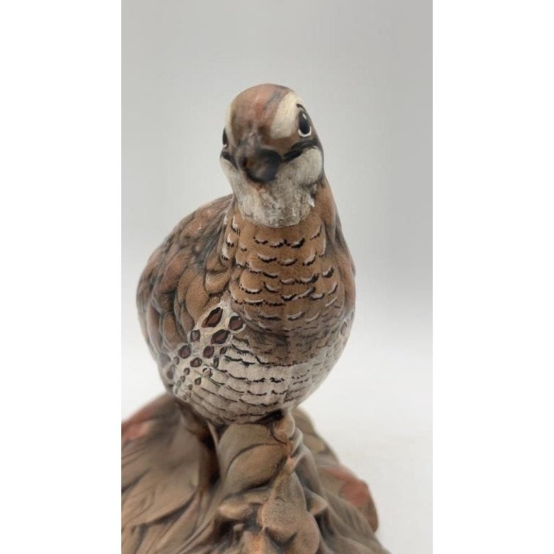 VTG Quail Bird Figurine 7.25" Hand-Painted Ceramic Wildlife Decor Nature Scene