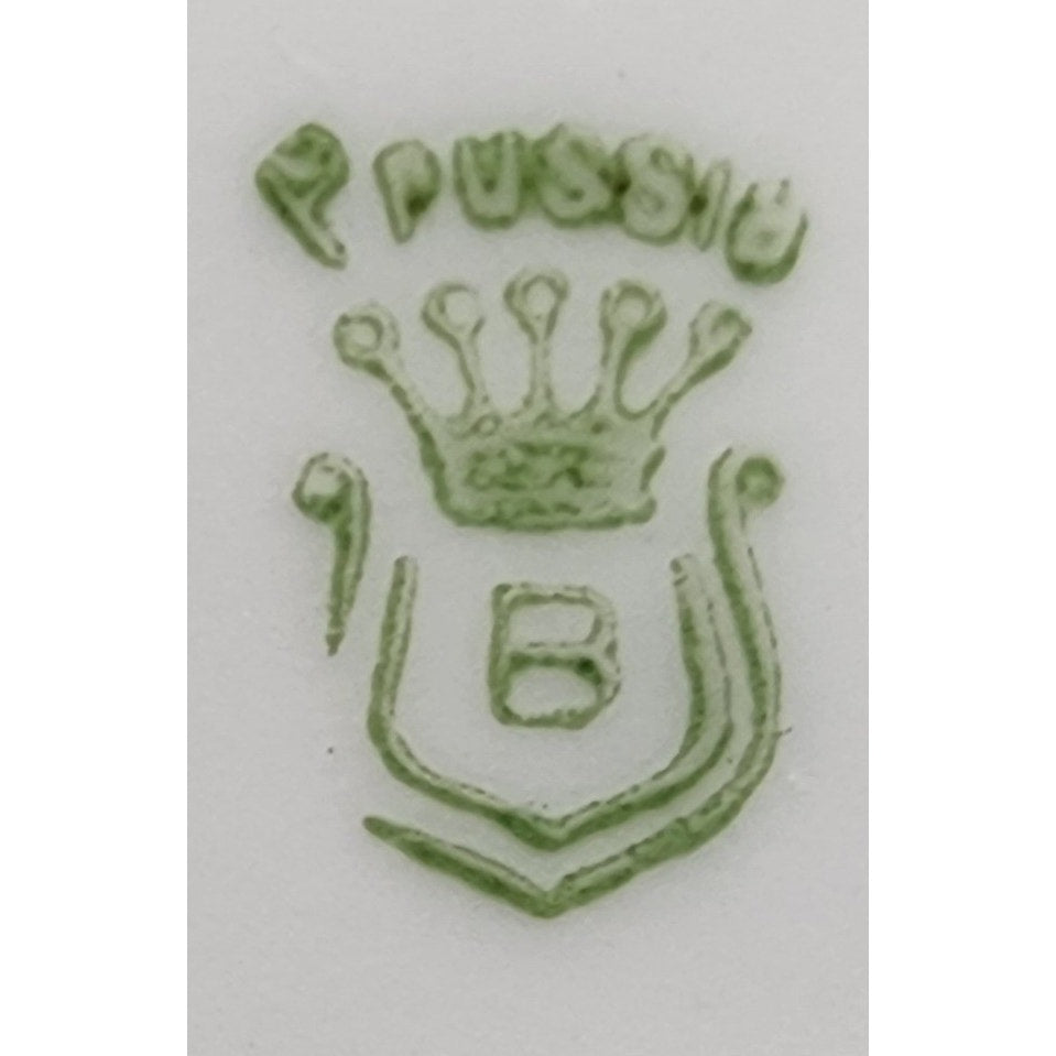 Antique R.S. Prussia Crown B Hand Painted Plate Signed Scharf 8.5" GoldGilt RARE