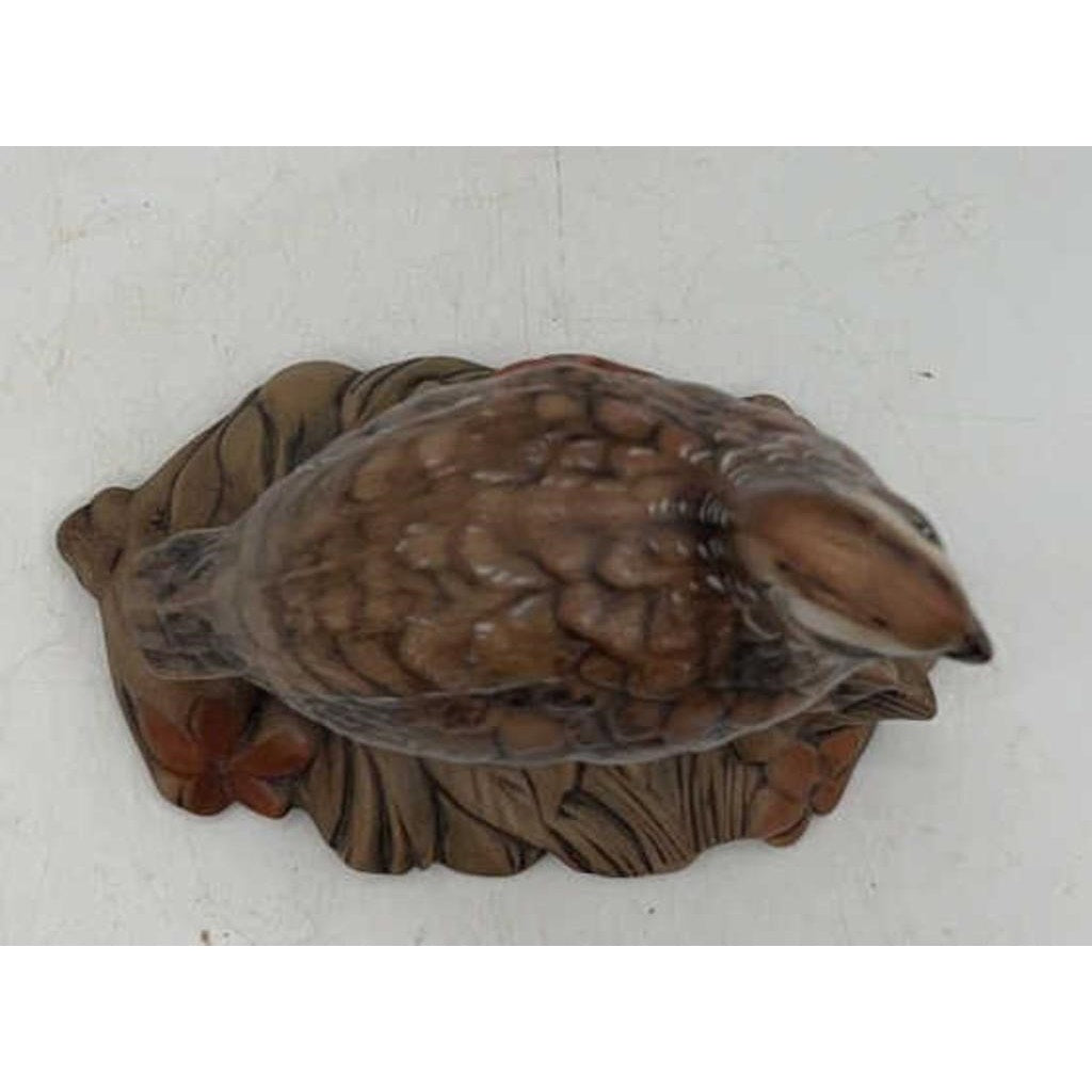 VTG Quail Bird Figurine 7.25" Hand-Painted Ceramic Wildlife Decor Nature Scene