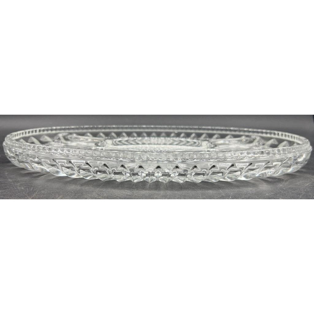 1980s Godinger Silver Plated Grape Oval Relish Tray w/ Glass Insert 16x12 VTG