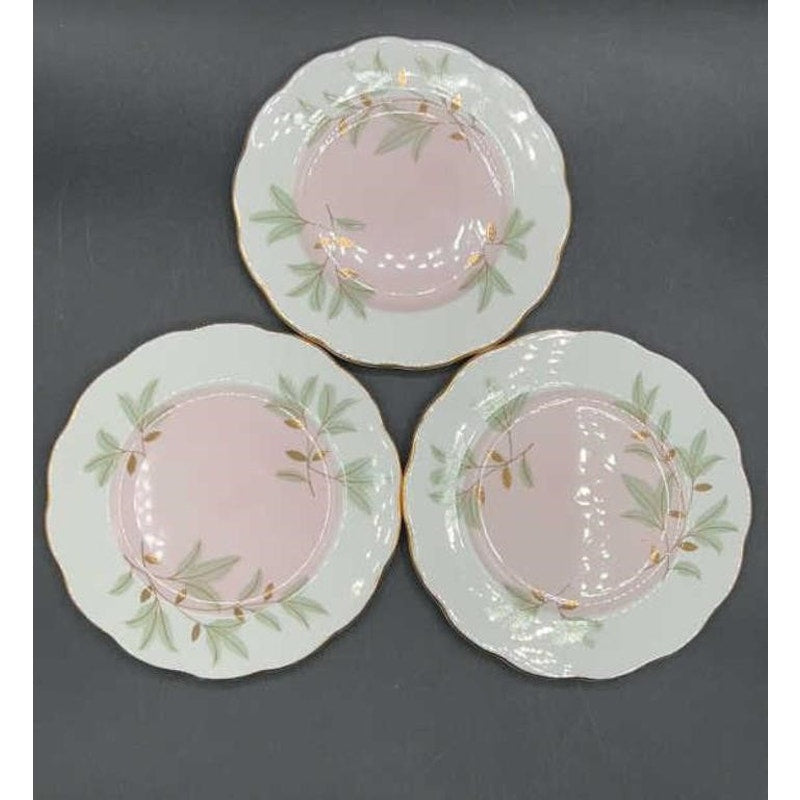 Royal Albert Braemar Bone China 6.25" Dessert Plates Set of 6 Pink Gold Fluted