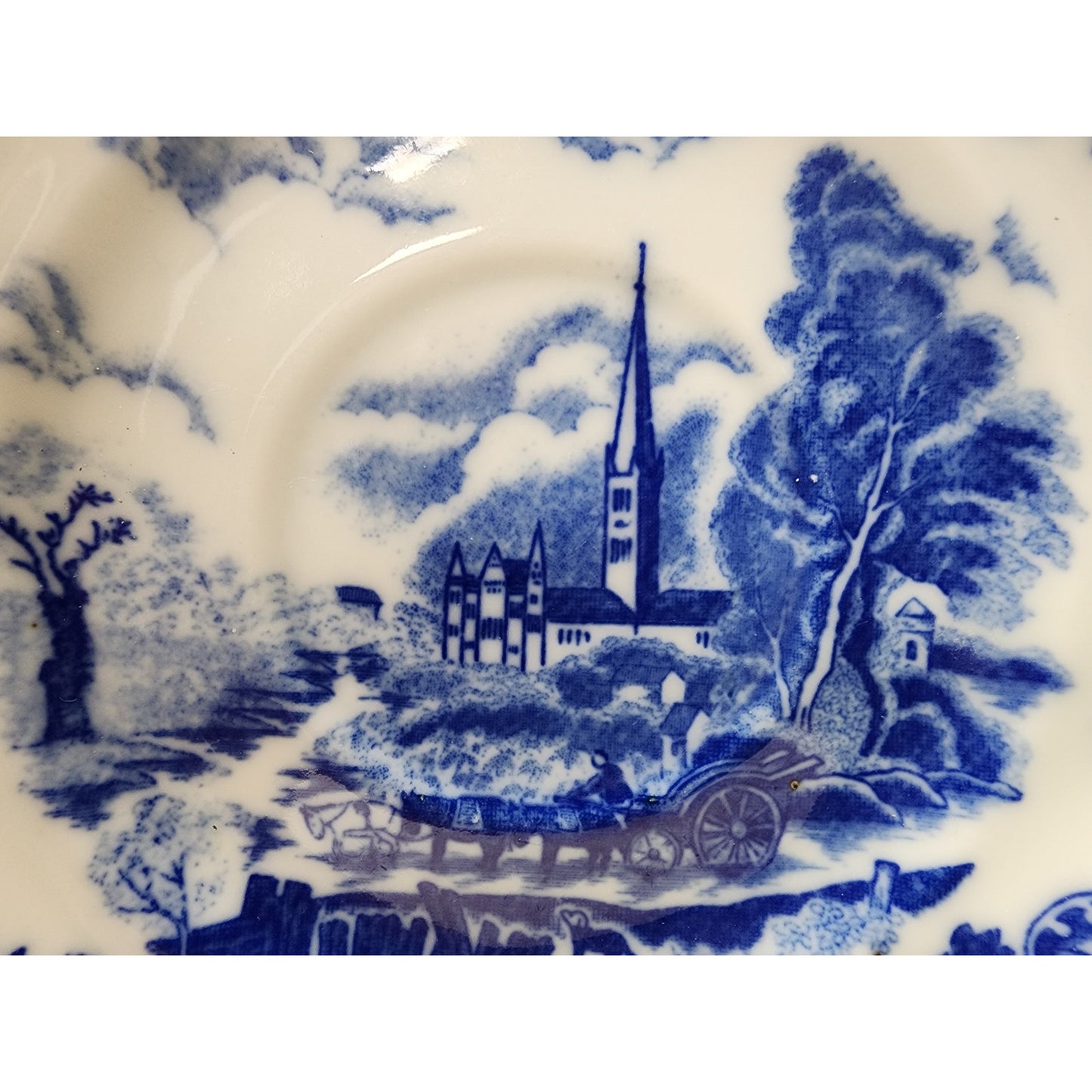 Vintage Blue & White Maruta China Occupied Japan 6 Teacups & 10 Saucers Set