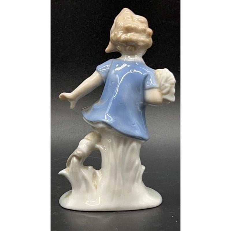 3 Vintage German Hand-Painted Ceramic Children Figurines 3.5×1×4.75″ Set