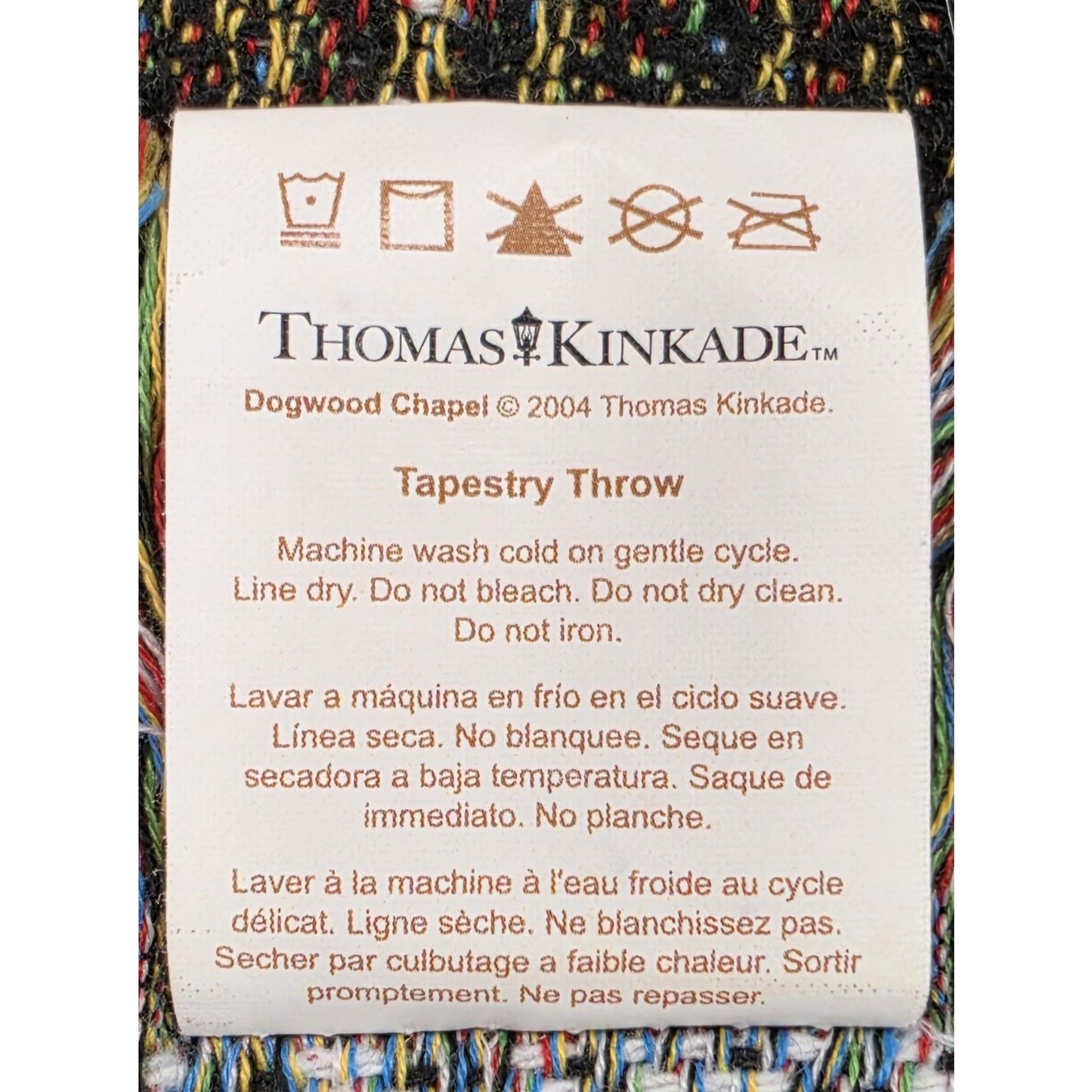 Thomas Kinkade 2006 Lord’s Prayer Tapestry Throw 60x51 Vintage Chapel Scene