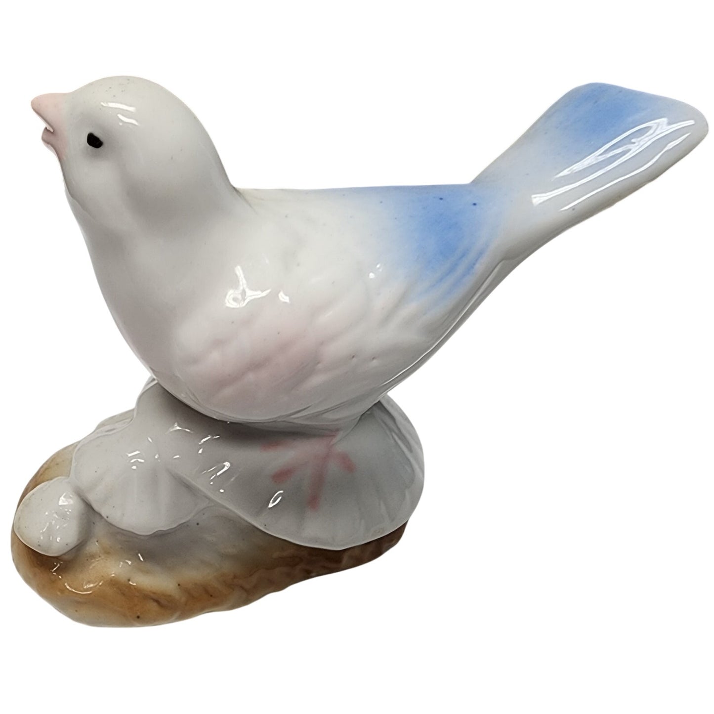 Set of 4 Vintage Hand Painted Porcelain Bird Figurines Japan Blue Jay