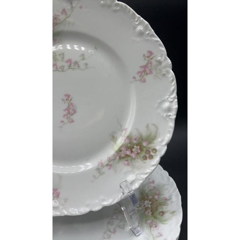 3 Antique T. Haviland Limoges France Scalloped Salad Plates Higgins & Seiter NY