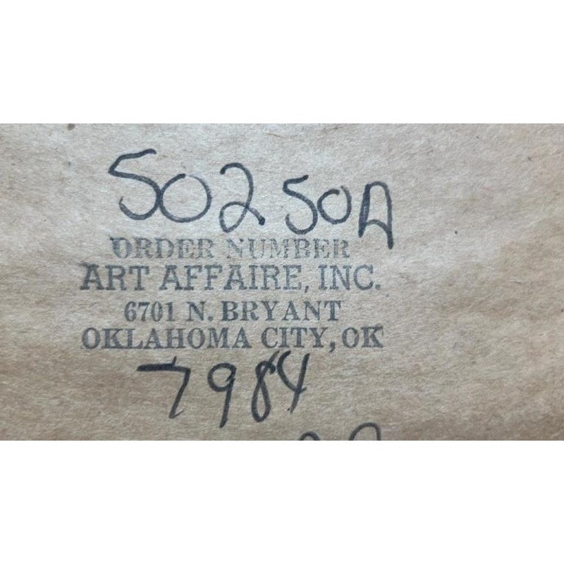 Vintage Japanese Crane Artwork Framed & Matted 33x39" Rice Field Scene