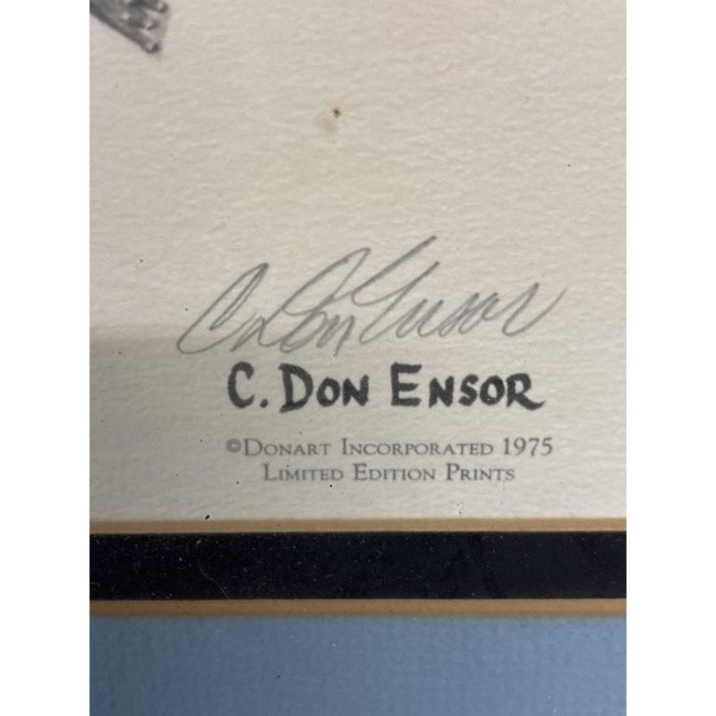 C. Don Ensor "Sincerely Yours" Vintage Framed Art Print