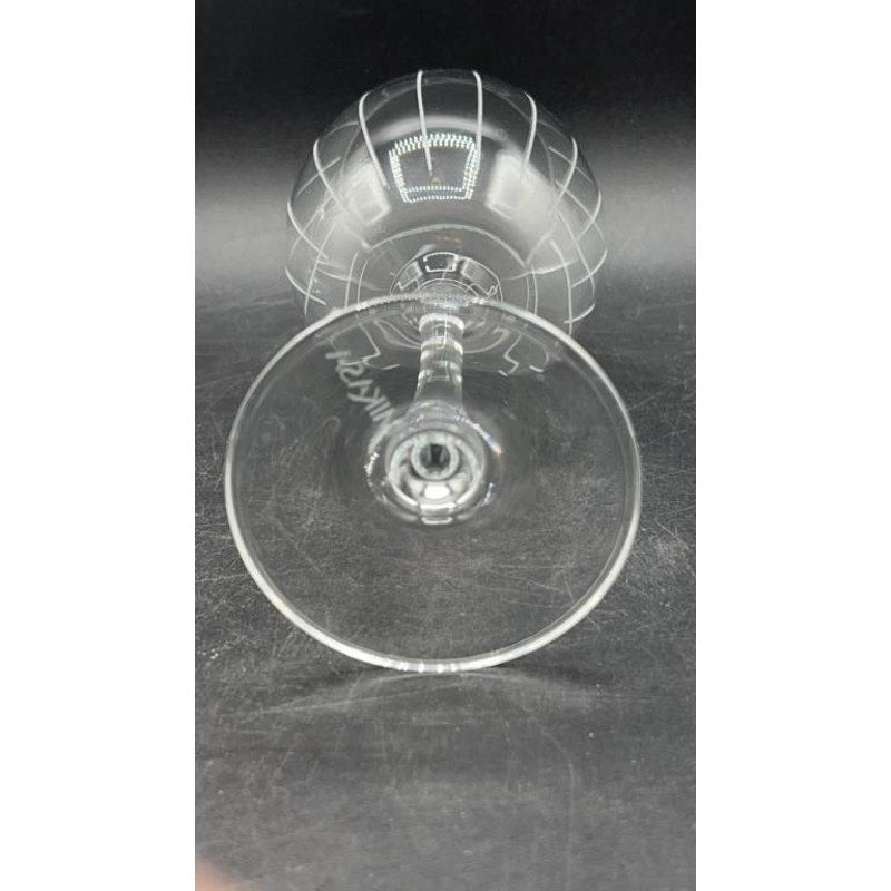 Mikasa Cheers White Wine Glasses Set of 4 8.75" Etched Dots Lines Swirls Stripes