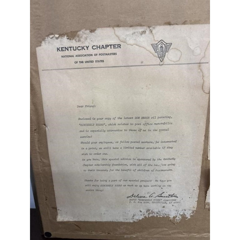 C. Don Ensor "Sincerely Yours" Vintage Framed Art Print