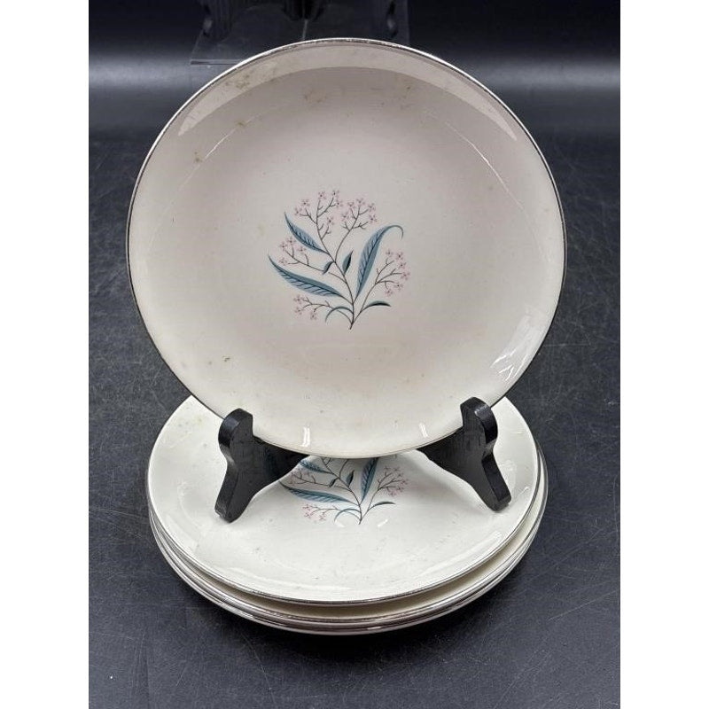 Alliance China Co. Regal Hand Decorated China Set – 14pc - Platinum Rim (Chip on Saucer)