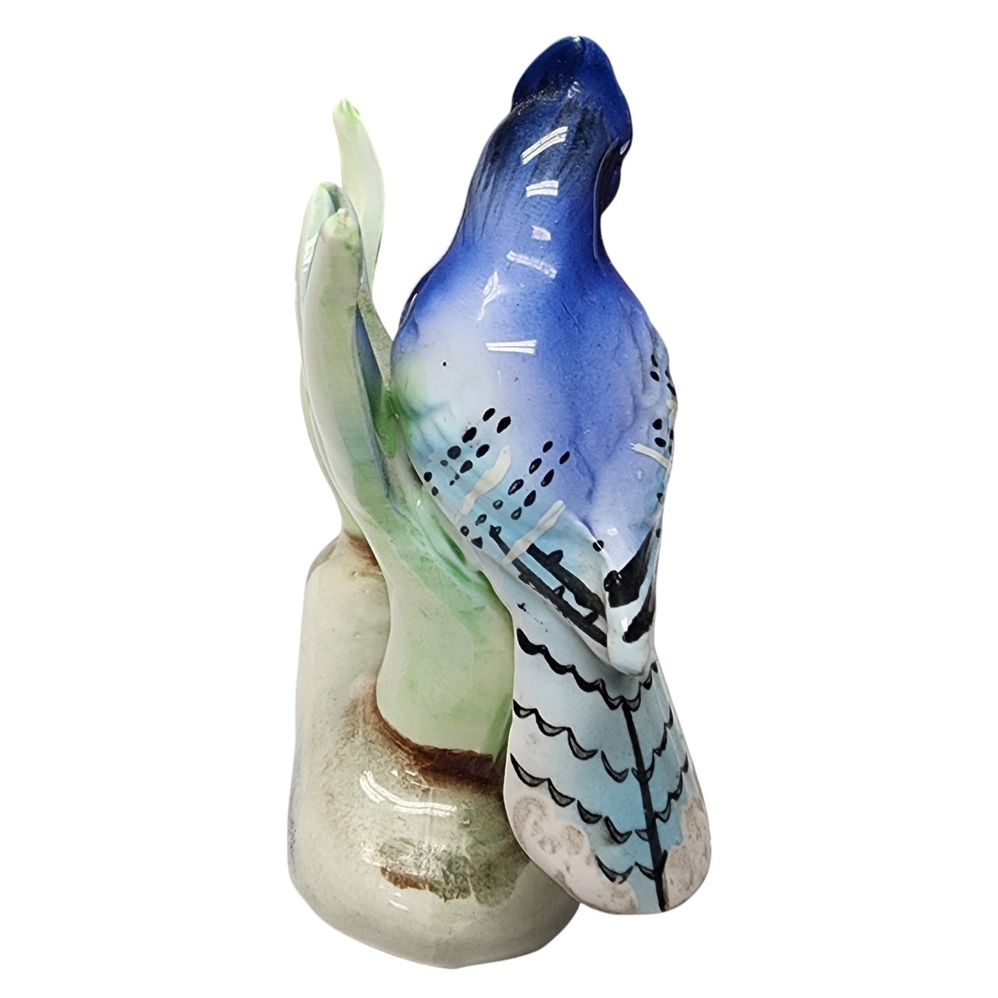 Set of 4 Vintage Hand Painted Porcelain Bird Figurines Japan Blue Jay