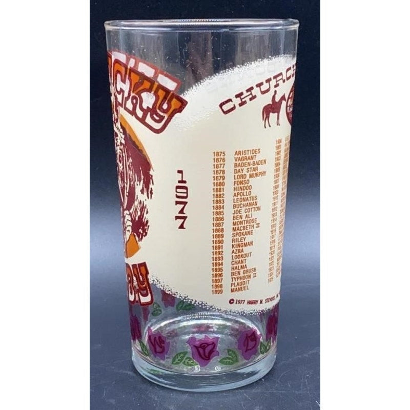 VTG Official 1977 Kentucky Derby Glasses Set of 5 Churchill Downs Souvenir