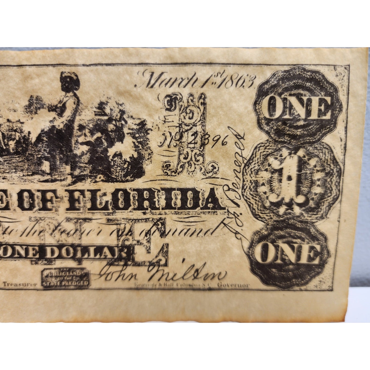 1971 U.S. Proof Set + 1863 Florida $1 Confederate Note • Display Pair • Repro
