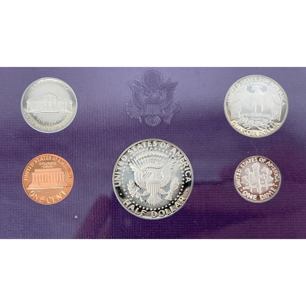 1984 S US Mint Proof Set 5 Coins Original Box & COA Kennedy Half Dollar