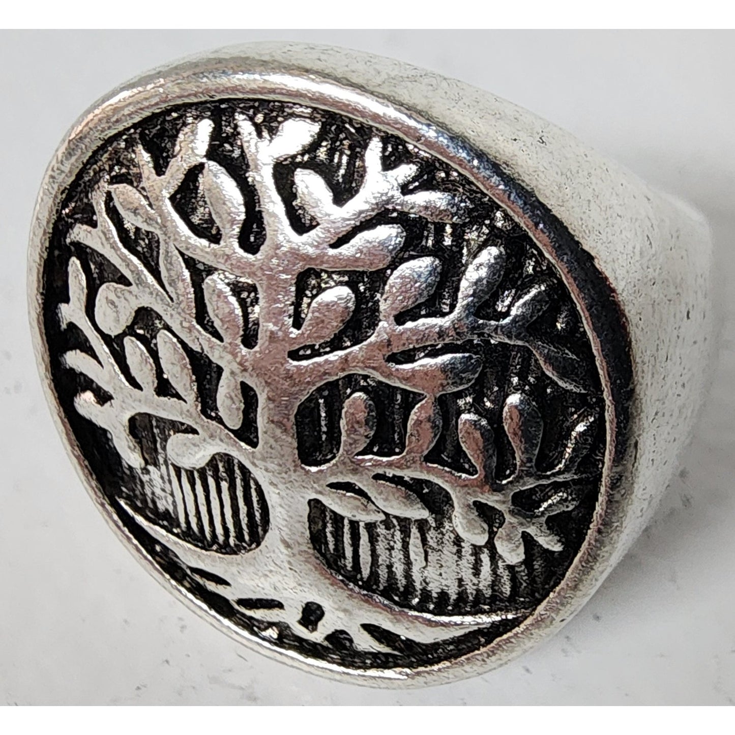 Stainless Steel Tree of Life Ring Size 10 Engraved Symbolic Statement Band