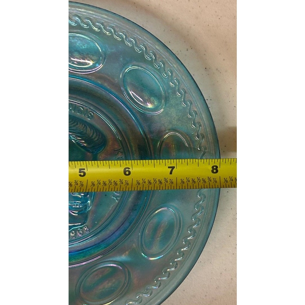 Wheaton RF Kennedy Iridescent Commemorative Plate 8" Raised Relief 1925‑1968