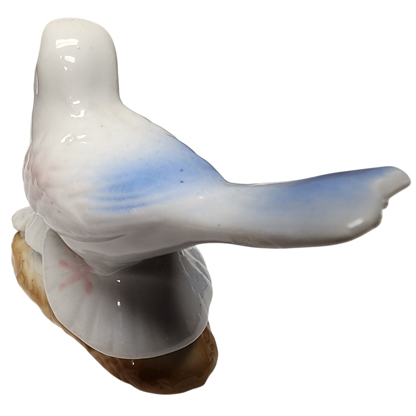 Set of 4 Vintage Hand Painted Porcelain Bird Figurines Japan Blue Jay