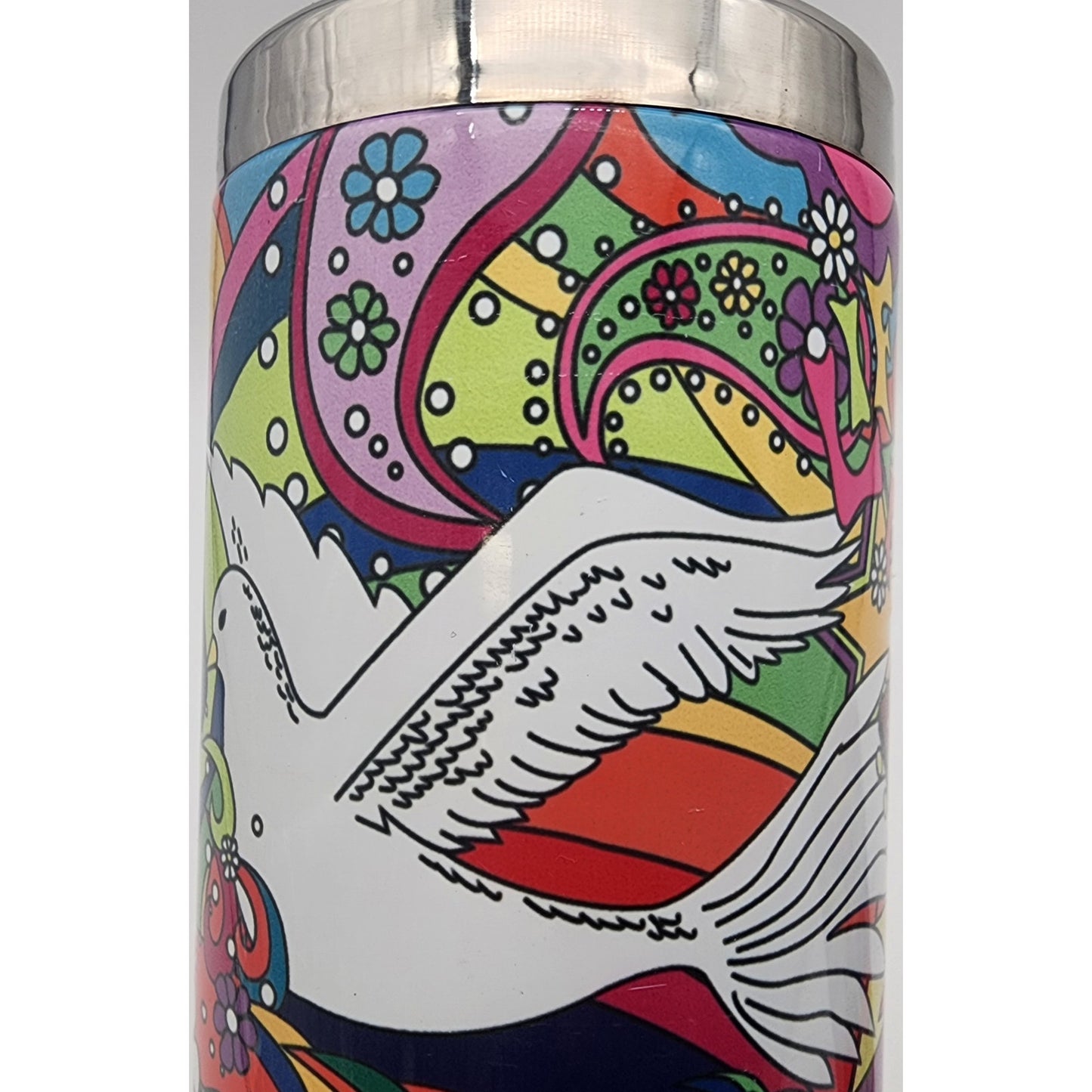 2 Rock & Roll Hall of Fame Tumblers Cleveland OH Peace Dove Hippie Psychedelic
