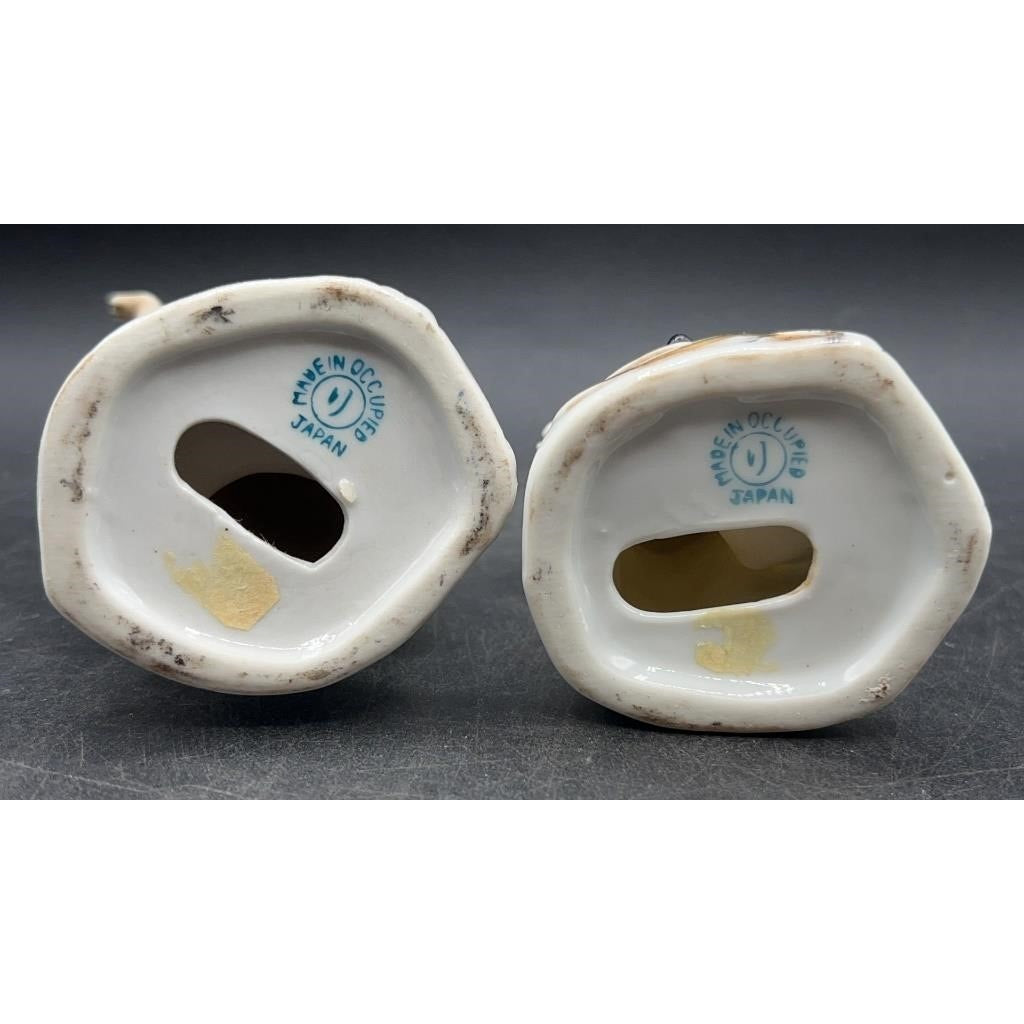 Vintage Occupied Japan Maruyama Porcelain Victorian Couple Figurines Hand Painted