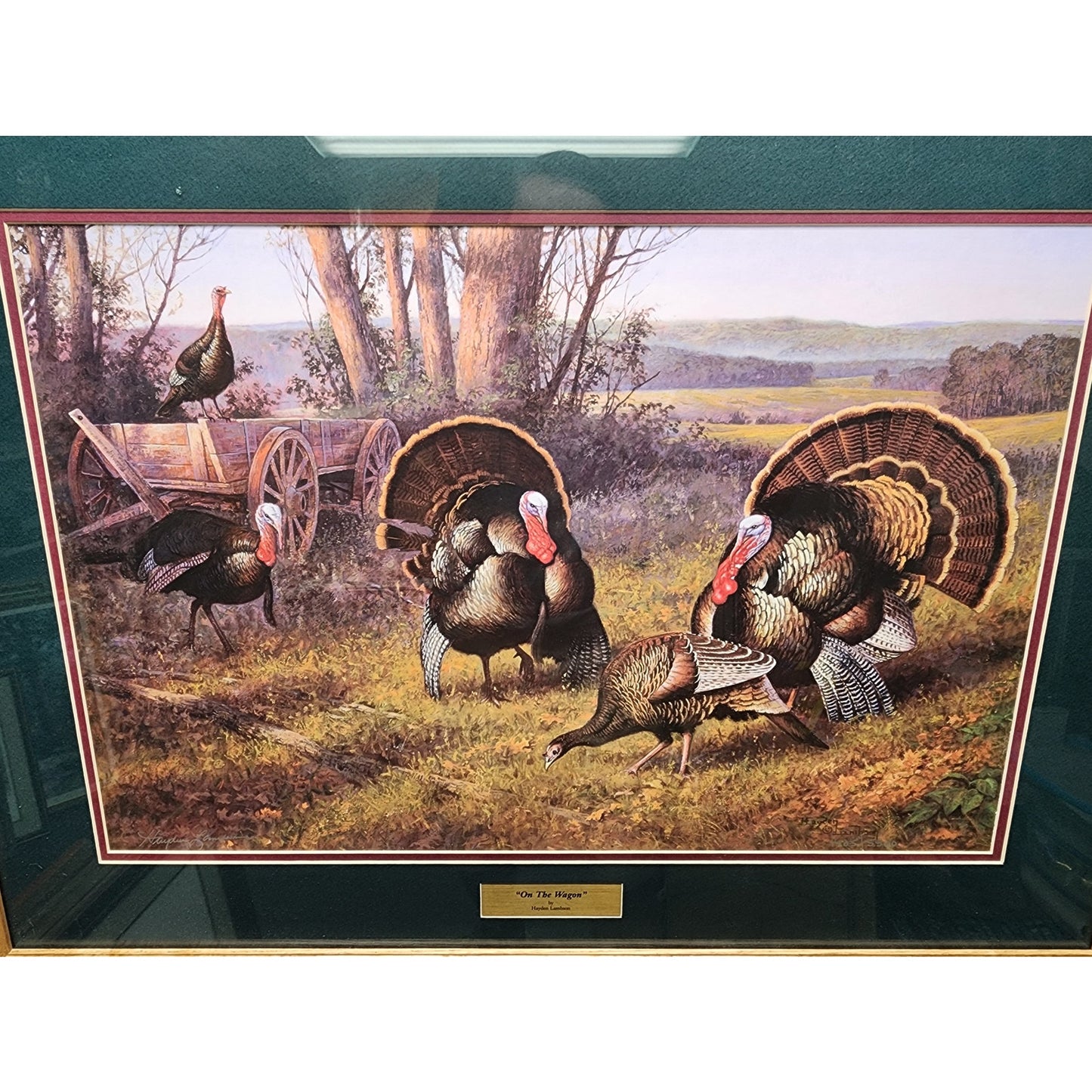 Hayden Lambson "On the Wagon" Signed LtdEdt Framed Print 1405/5500 Turkeys 34x26