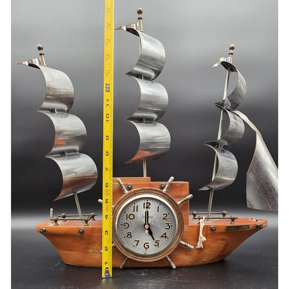 Vintage Yankee Clipper Ship Clock Sessions MasterCrafters Wood & Steel Nonworking