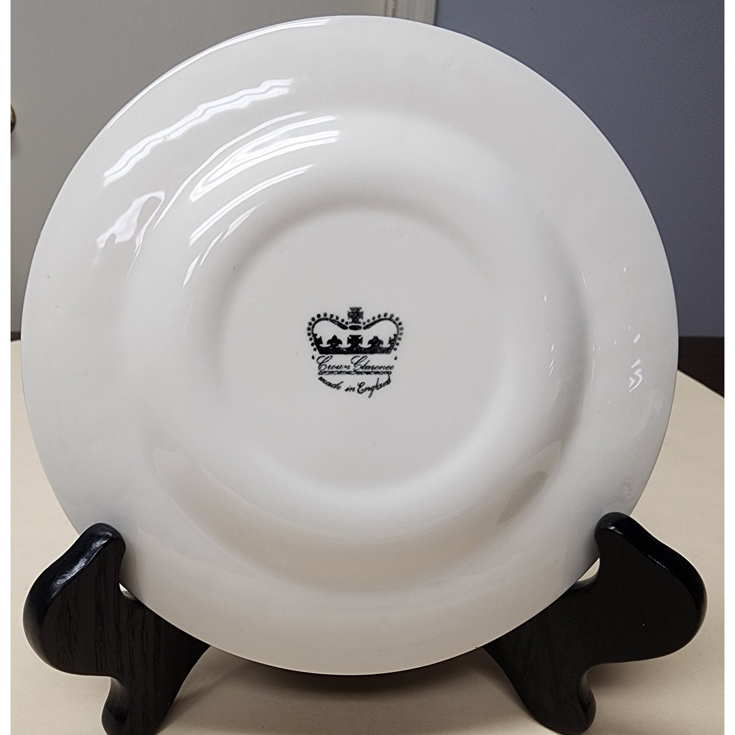 Vintage Crown Clarence Saucer 6.75" Blue & White Floral England – Excellent