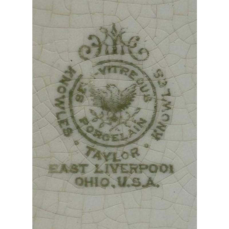 1898 Masonic Plate Pittsburgh Commandery No.1 Knowles Taylor Gold Gilt Porcelain