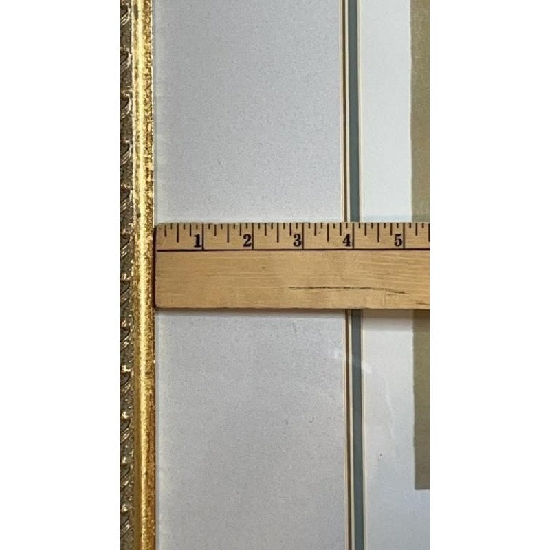 Ronald David Thompson Watercolor Still Life Flowers & Oranges Ornate Gold Frame