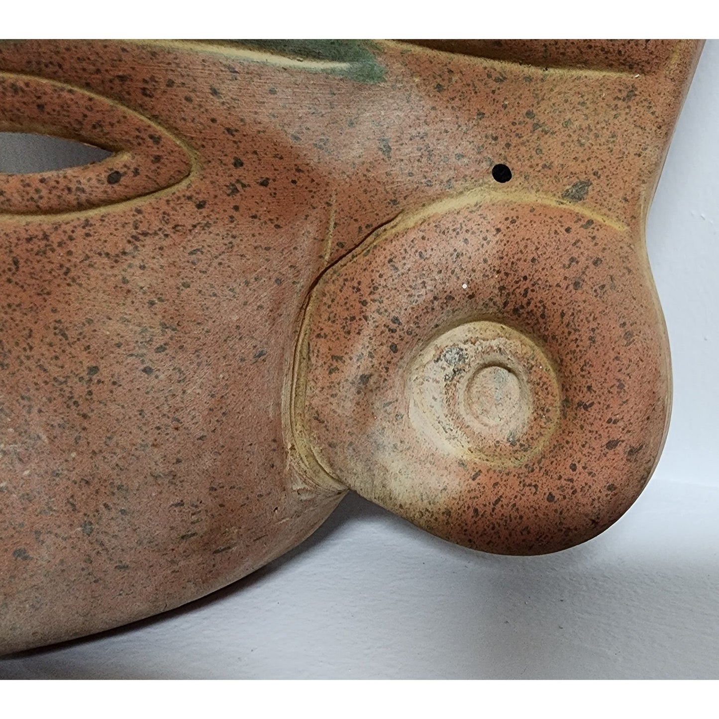 Vintage Terracotta Clay Mask Aztec Mayan Style Wall Art 12” Handcrafted Mexico