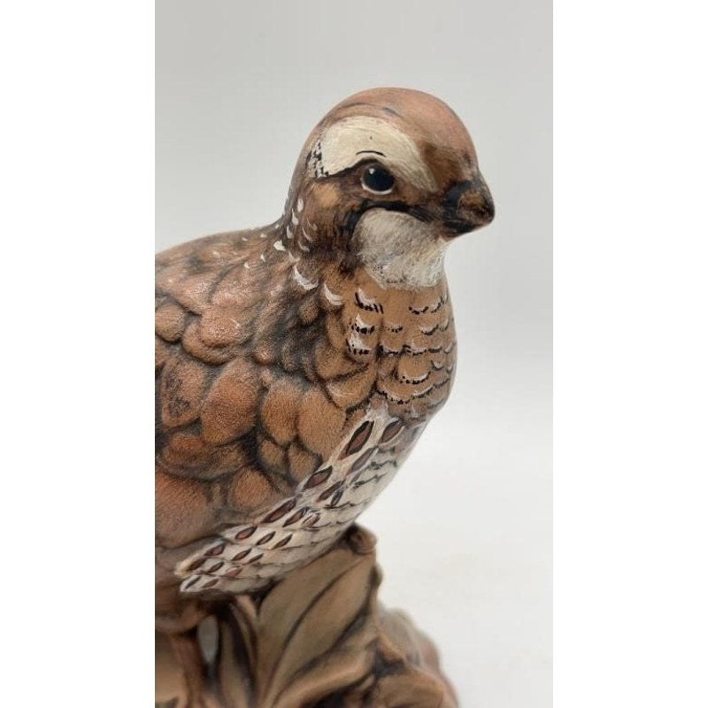 VTG Quail Bird Figurine 7.25" Hand-Painted Ceramic Wildlife Decor Nature Scene
