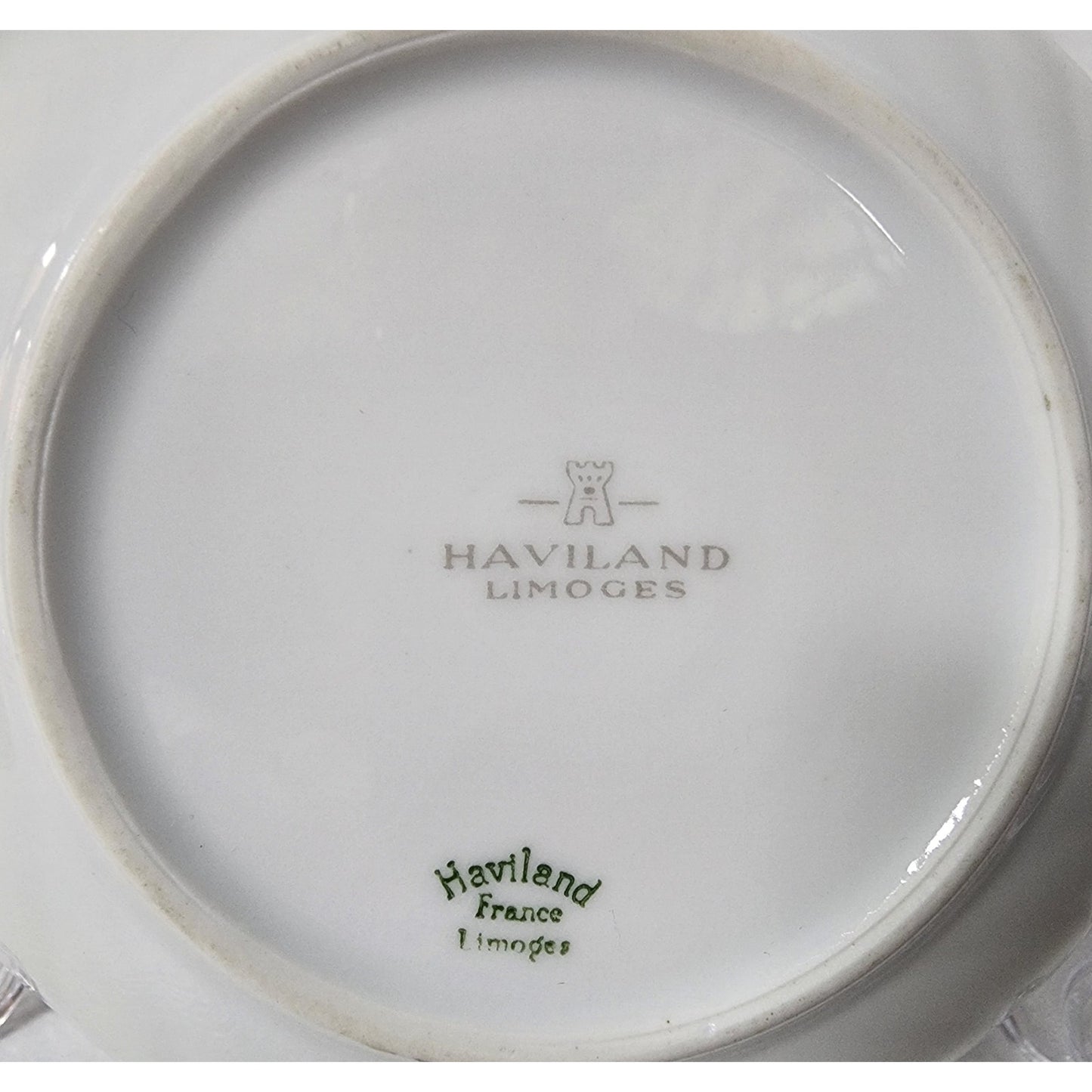 Haviland Limoges France 5" Porcelain Plate Blue Florals Gold Gilt Swirl Rim Vtg