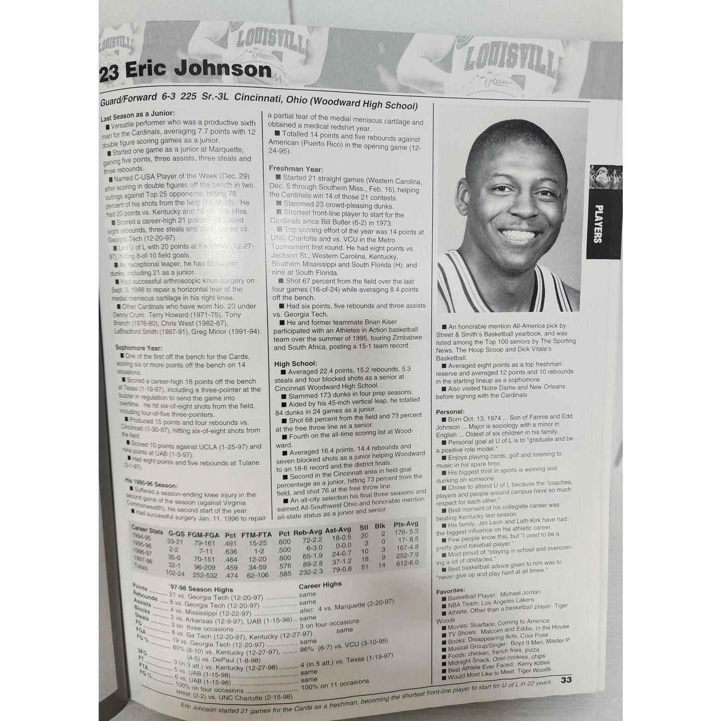 Louisville 1998-99 Basketball Book - 164 Pages Photos Stats History Denny Crum