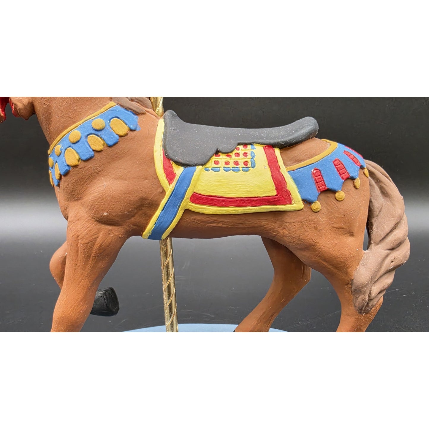 Vintage Handpainted Carousel Horse Figurines Set – Ceramic & Porcelain Pair