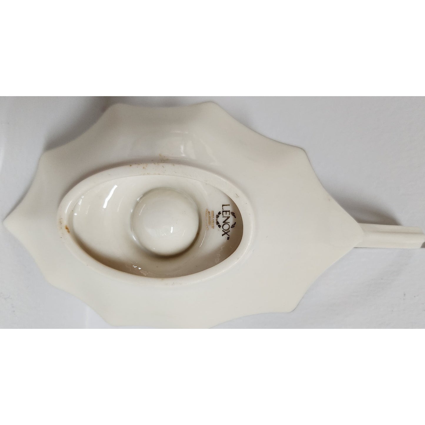 Lenox Holiday Candle Holder Ivory Porcelain 24K Gold Rim Holly Berry Design
