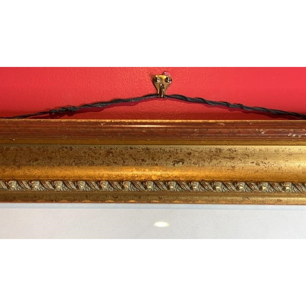 Ronald David Thompson Watercolor Still Life Flowers & Oranges Ornate Gold Frame