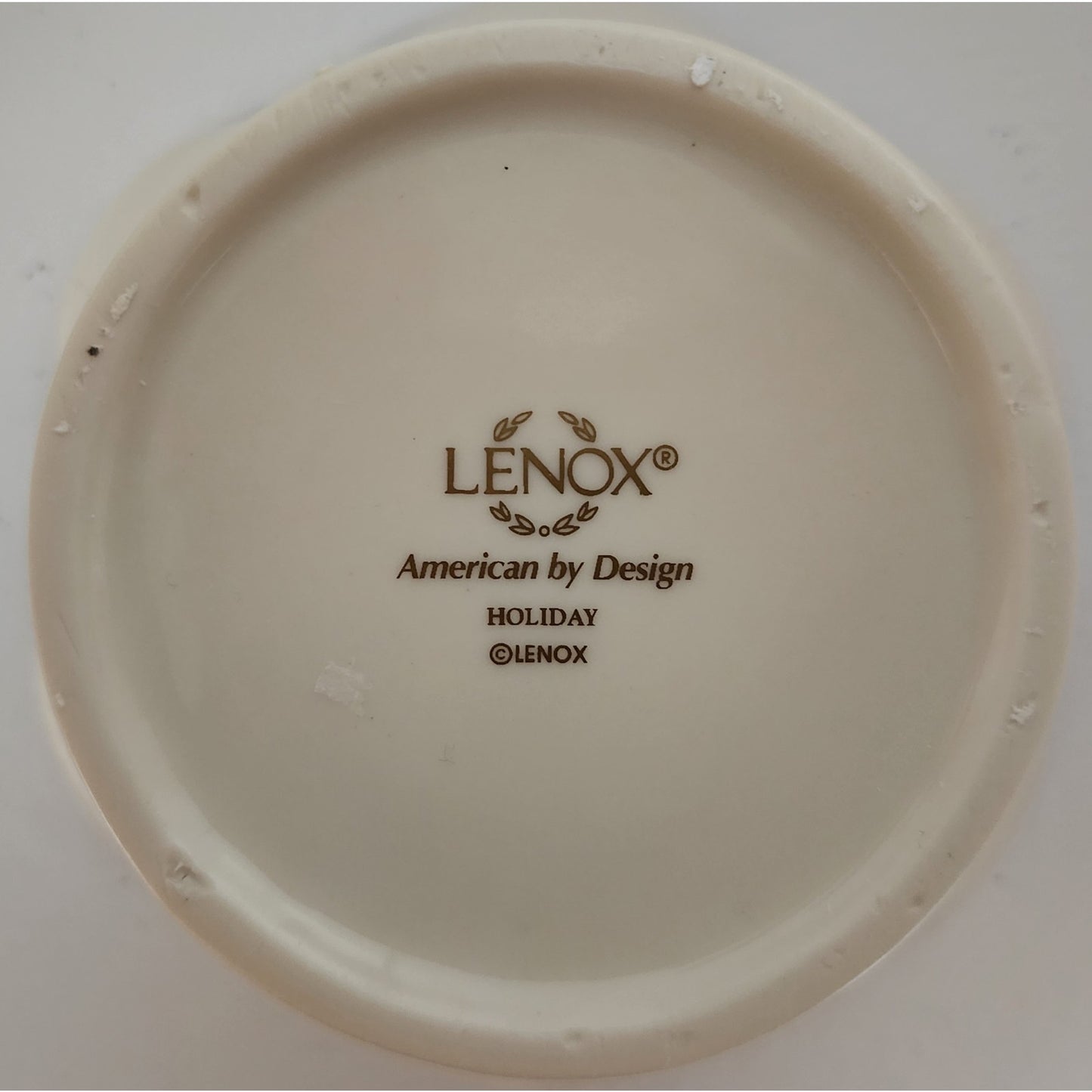 Lenox Holiday Joy Dish 4.5" Fluted 22K Gold Rim w/ Box Vintage Christmas