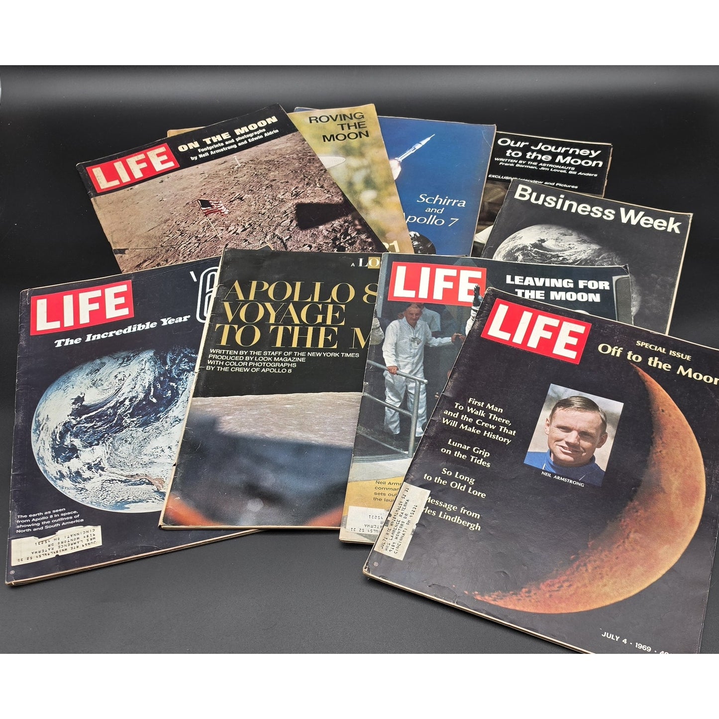 Vintage Apollo Space Magazines Lot 1968–1971 + Moon Landing Guide Page -Rare
