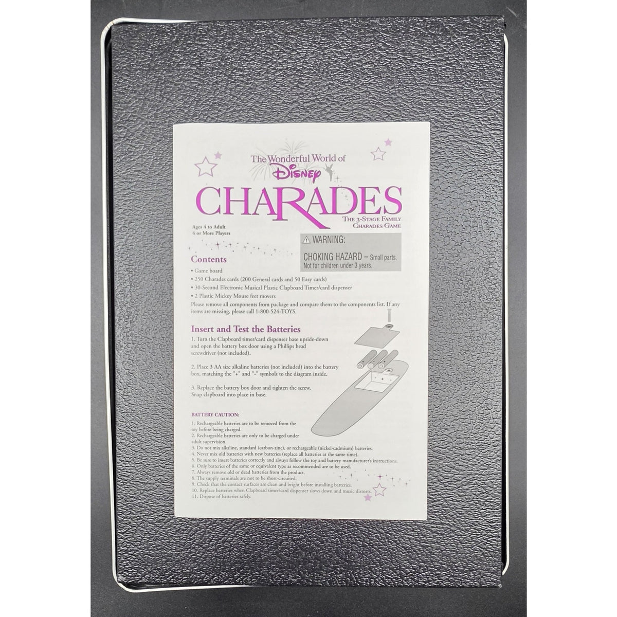 Vintage 1999 Disney Charades Board Game Mattel Metallic Tin Box Complete Set