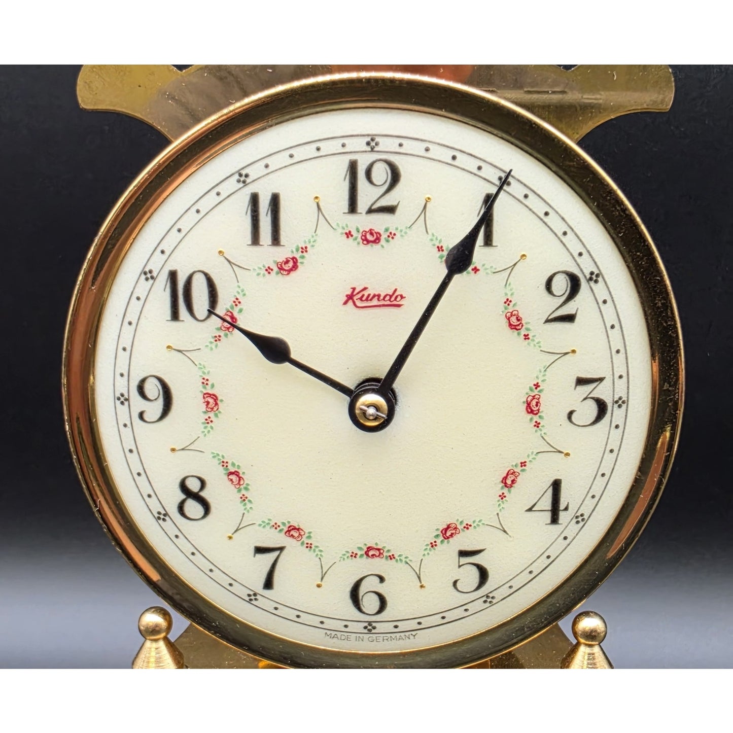 Vintage Kundo German Anniversary Torsion Clock w/ Dome – Brass – Needs Key