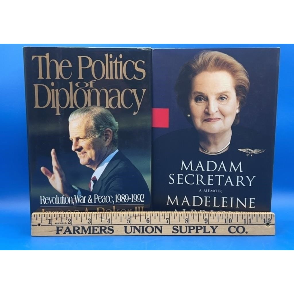 2 Signed Books Albright & Baker US Secretaries of State Memoirs Politics RARE