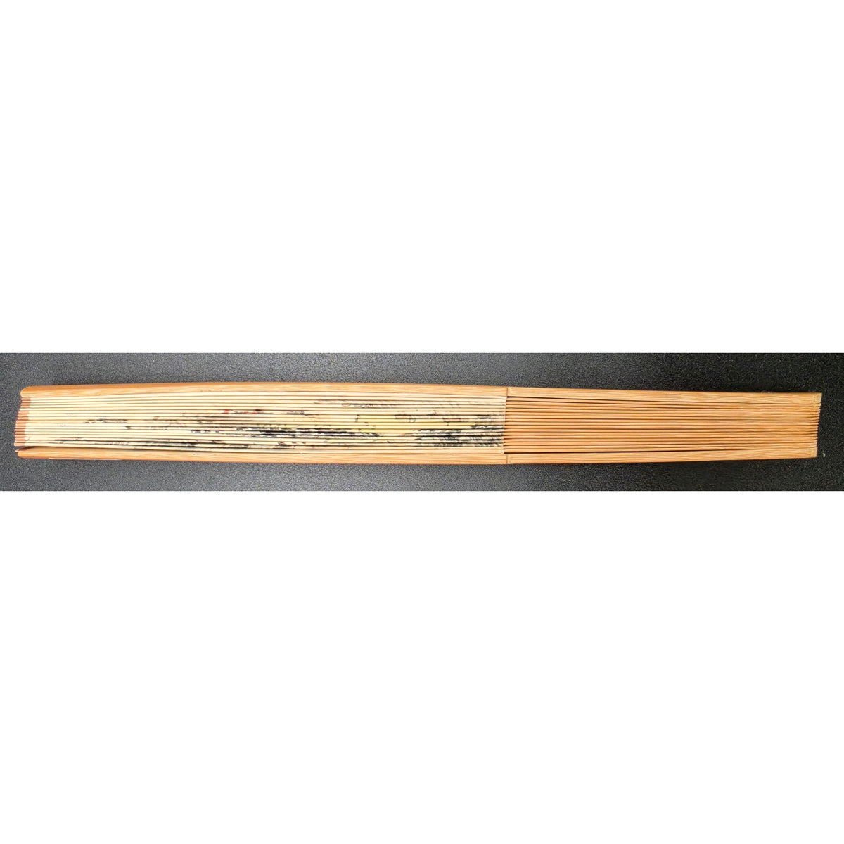 Vintage Chinese Hand Painted Landscape Folding Fan Calligraphy Poem Bamboo Frame