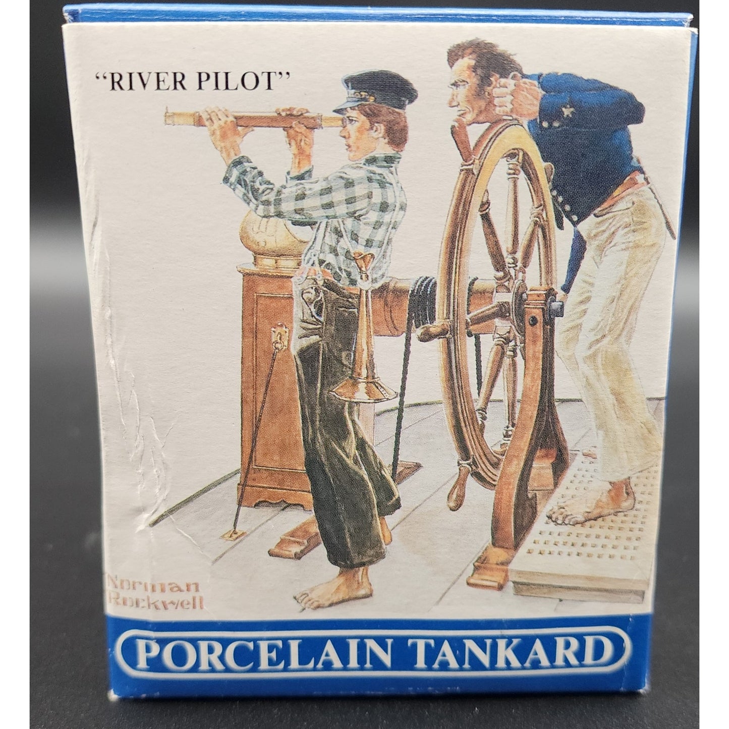 1985 Norman Rockwell Seafarers Tankard Set of 4 w/ Boxes Japan 22K Gold by LJS