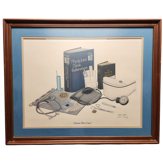 Robert L Conley “Those Who Care” Framed, Signed 1/1500 Registered Nurse Print
