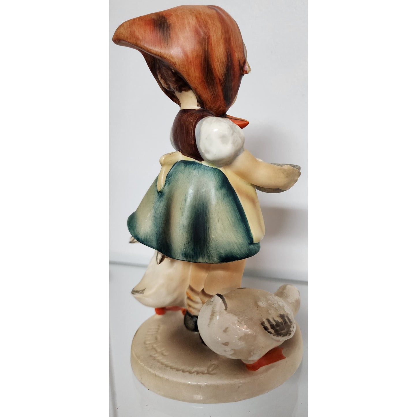 Hummel Goebel Figurine “Be Patient” TMK-2 Full Bee Girl with Ducks 1950s 6.5"