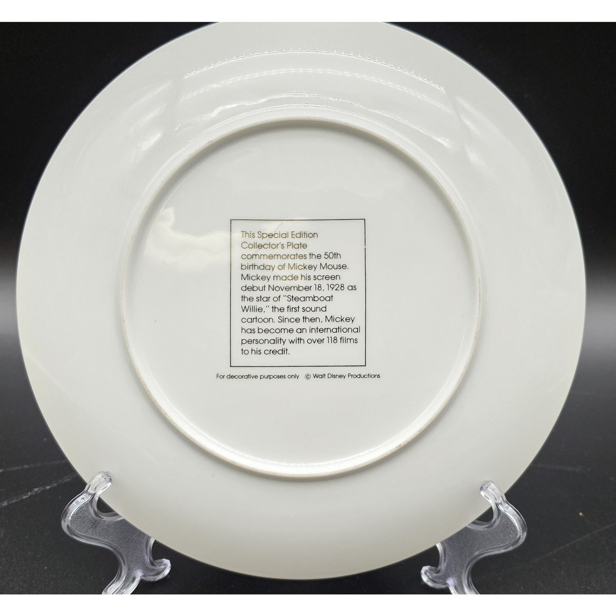 Vintage Mickey Mouse 50th Birthday Commemorative Plate 1978 Gold Rim Disney 9.25"