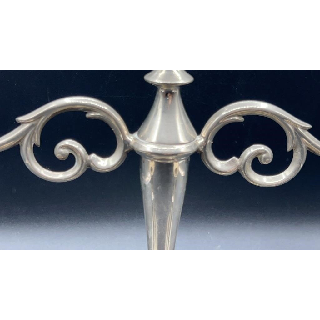 Vintage Silver 3-Pc Candle Holder Set – Ornate 3-Arm Candelabra & 2 Single Holders