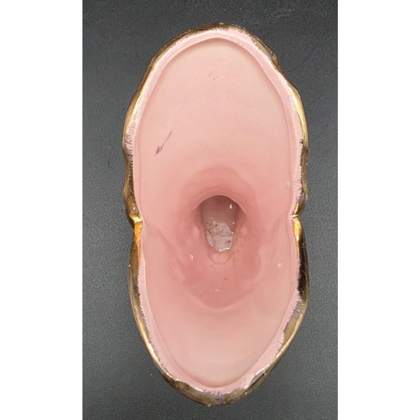 VTG Savoy China Pink & 24K Gold Cornucopia Horn Vase 6.125" Porcelain